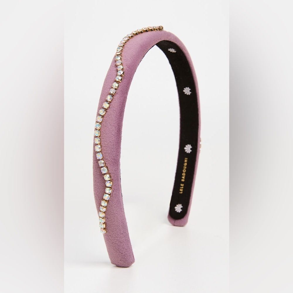 Lele Sadoughi Squiggle Crystal Gigi Headband Lilac Purple NWT AB